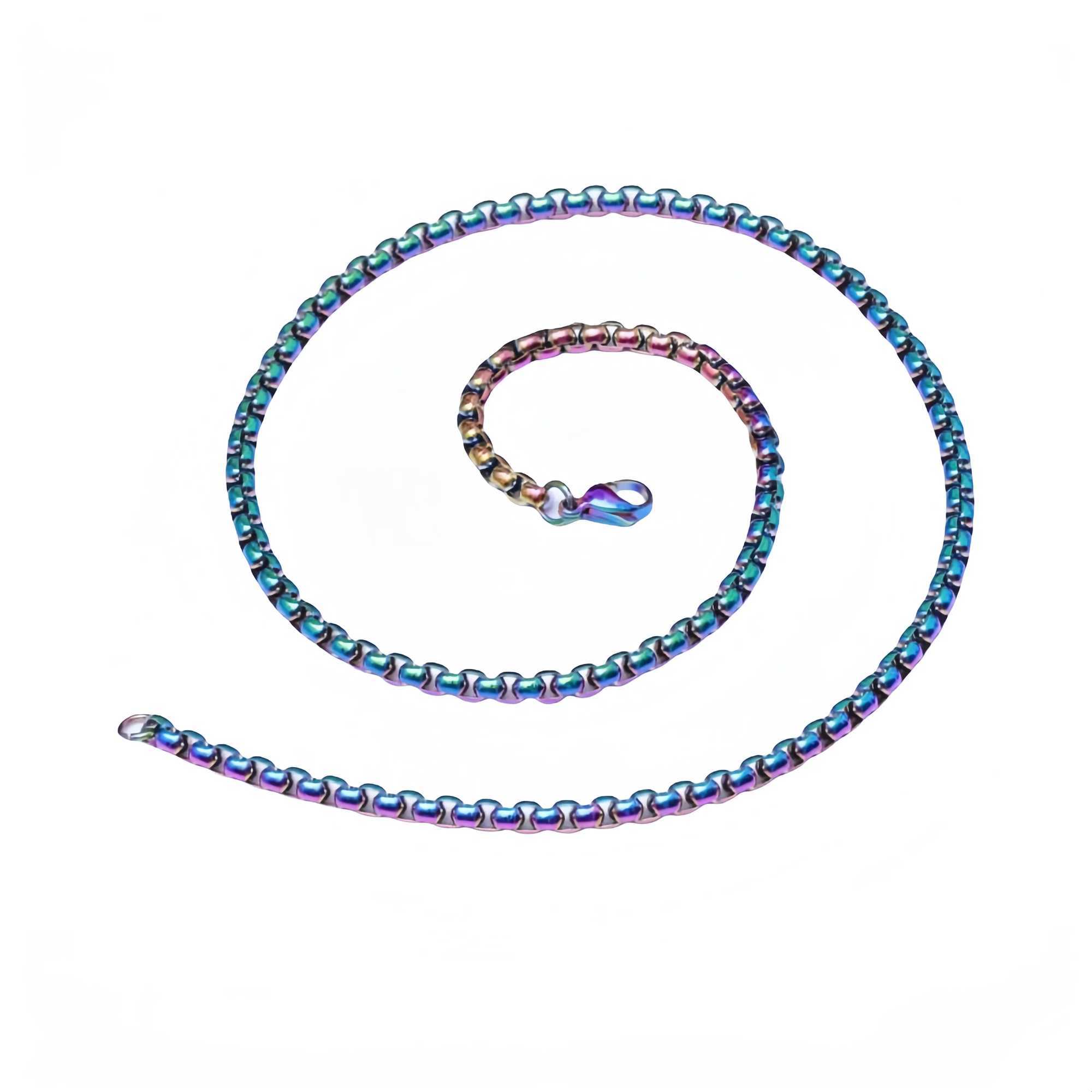 Hmey 2/3/4/5mm Mens Black Galvanized Stainless Steel Square Rolo Box Chain Womens Necklace Jewelry Gift Bracelet Accessories Y250329