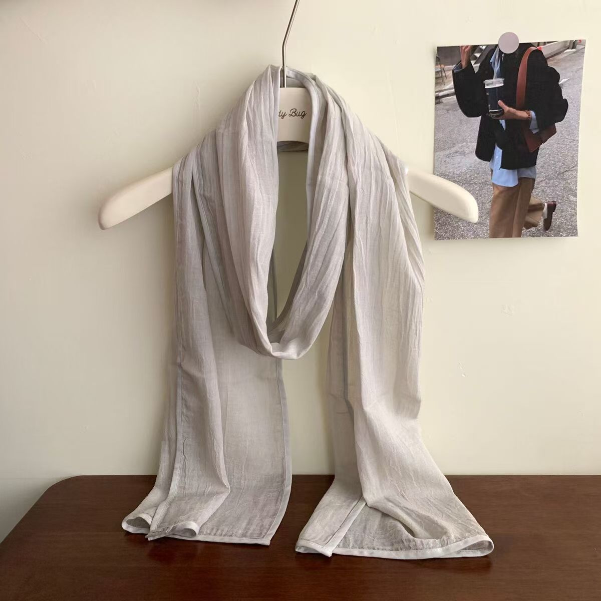 T373 pure cotton scarf! Literary simple retro solid color scarf autumn and winter Japanese versatile neck protection slender small silk scarf for wome