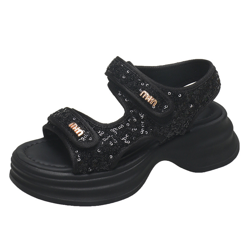 free Shipping Thick soled sandals Shipping slippers Round toe sports sandals Casual slipper External penetration Women sandal HOT 2025