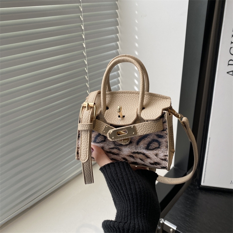 Trend everything leopard-print mini Kelly bag girl with cross body change pocket red packets