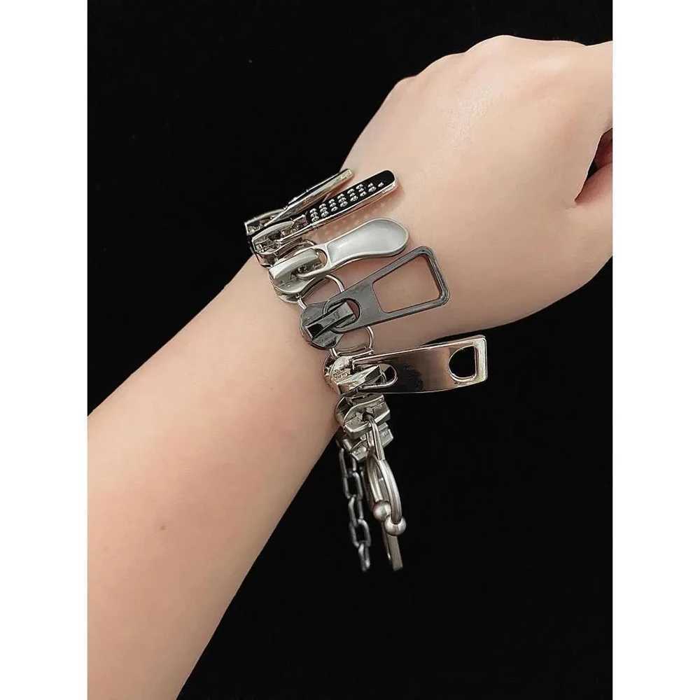 Cyber Punk Zipper Necklace Fringe Chain Y2k Hip Hop Choker Mens Wens Fashion Personty Jewelry AccoriesC250329