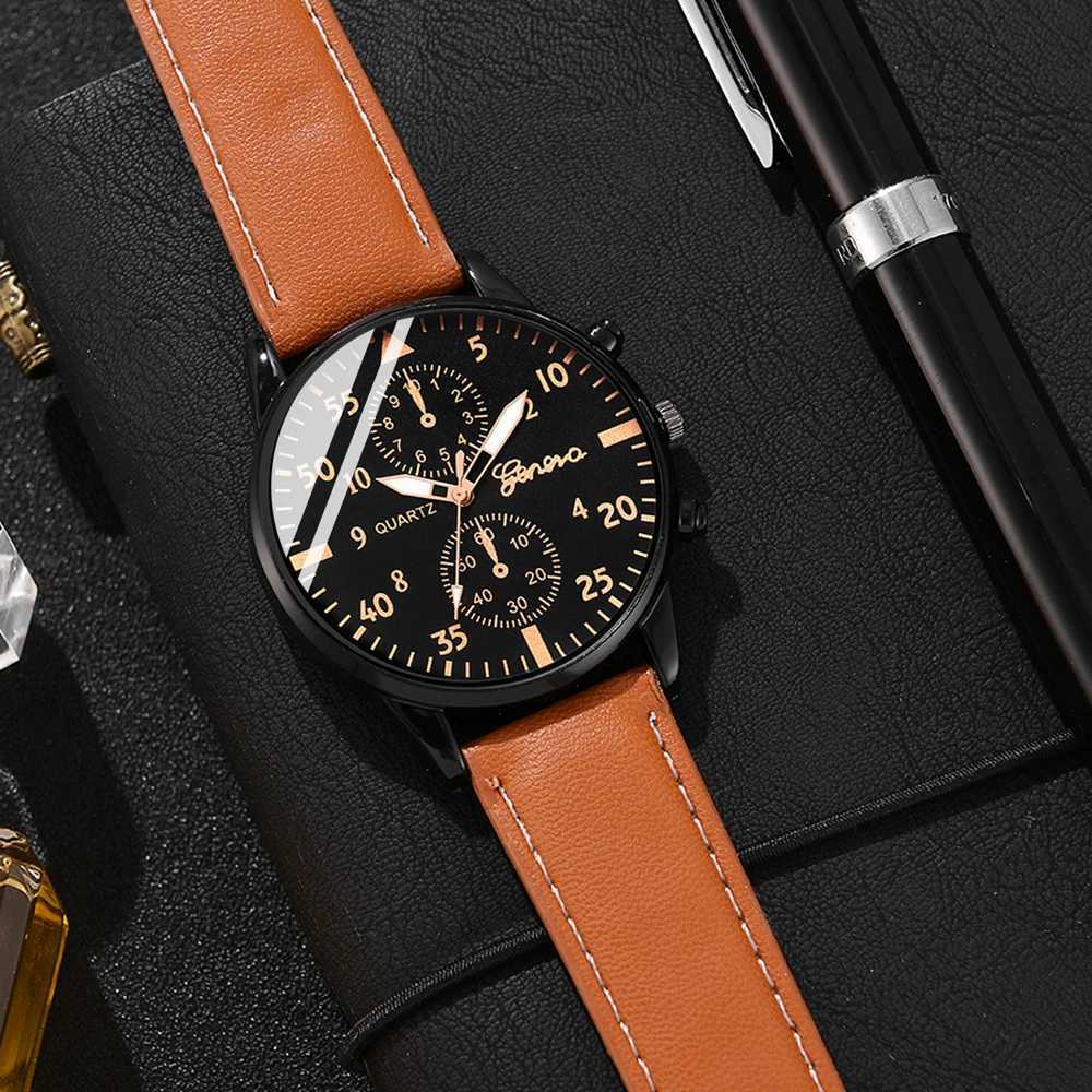 New Hip Hop Mens Fashion Luxury Mens Watch Sport Mens Watch Bracelet Set Relogio Masculino W250329
