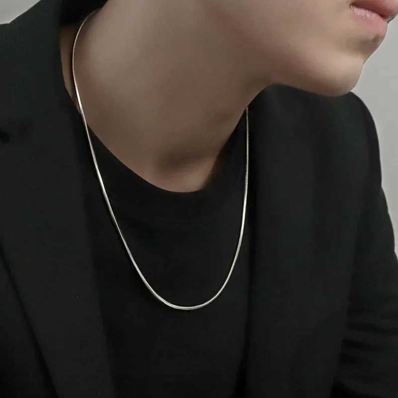 Punk hip-hop 2MM snake chain 925 sterling silver necklace mens silver mens jewelry gift Cardenas Para Hombre Y250329