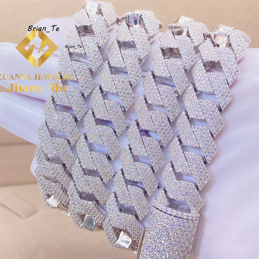Best Selling 15mm 18mm S925 Iced Out Man Hip Hop Jewelry GRA Certificates Pass Diamond Tester VVS1 Moissanite Cuban Link Chain
