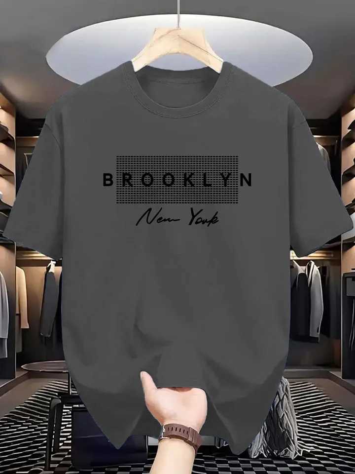 Brooklyn NY Mens T-shirt 100% Polyester Style T-shirt Crew Neck Slightly Stretchy Fabric Summer Casual Short Sleeve Top W250329