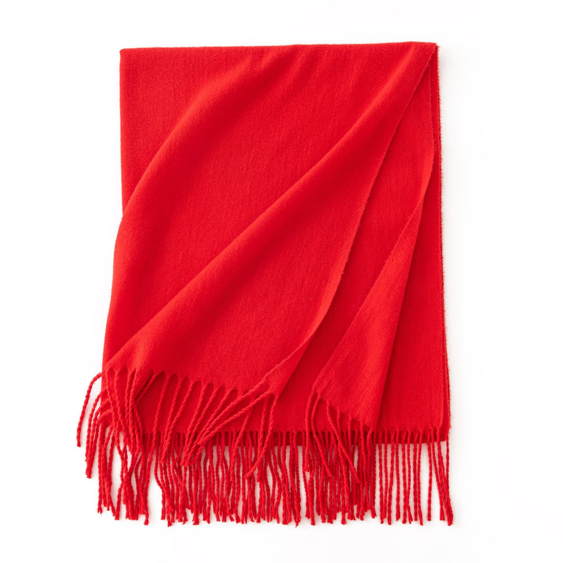 K255 Cashmere feel solid color scarf for women imitation cashmere 2025 spring atmosphere Korean style all-match medium and long shawl neck scarf