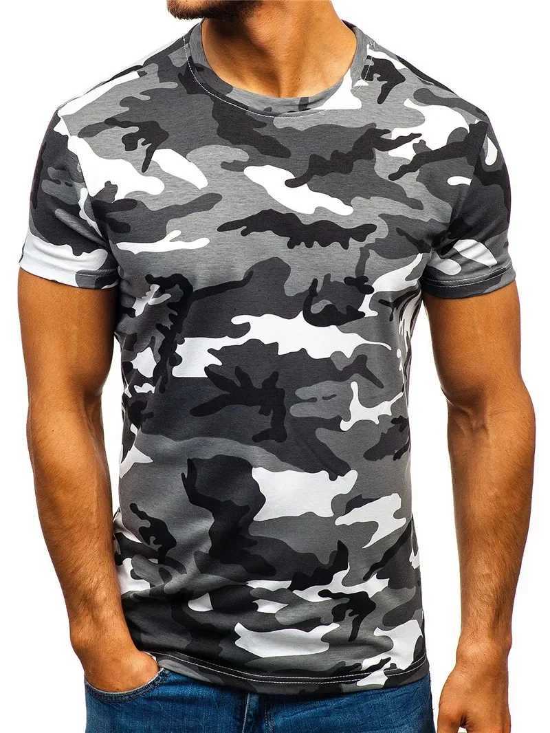 Army Green Camo Pattern Mens Gym Sports T-Shirts Summer Short Sleeve 3D Printed Sporty Workout Tops 6XL Plus Size Casual Tops X250329
