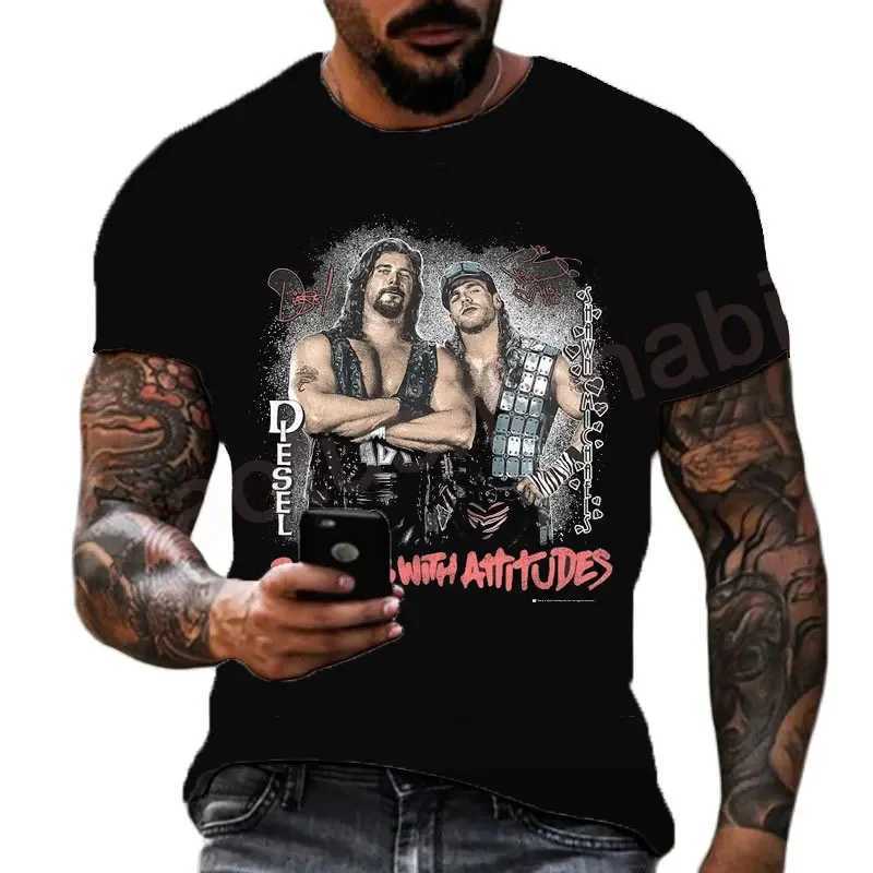 Summer Mens 3D Famous Wrestler Shawn Michaels T-shirt Childrens Street Large Round Neck Sports Top 26Y0424