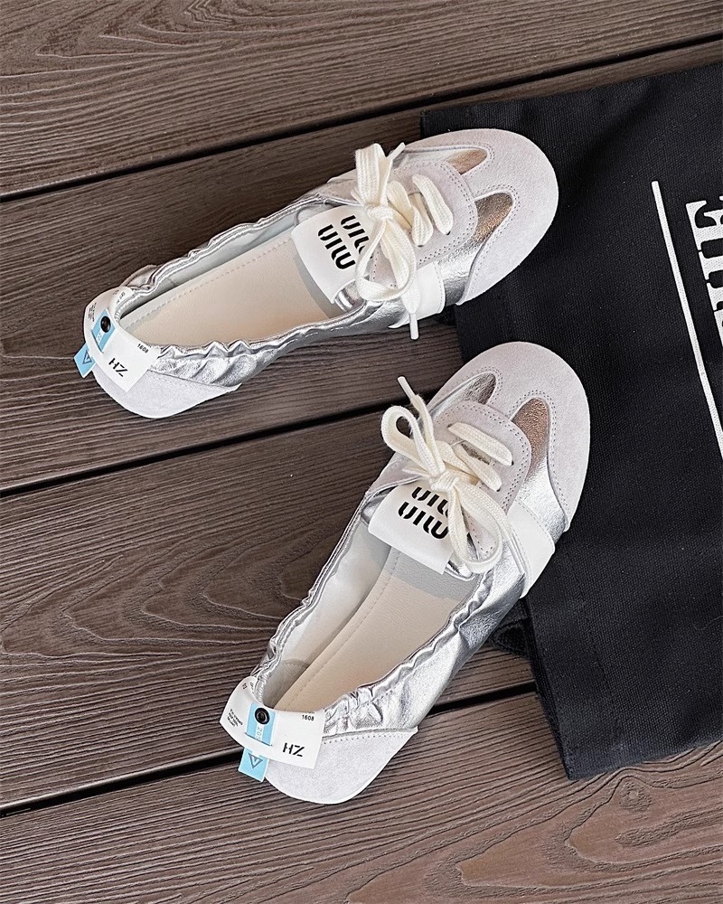 French hot Ballerina Shoes: Women's Summer 2025 Ballet-Inspired Training Flats, Breathable Slip-Ons