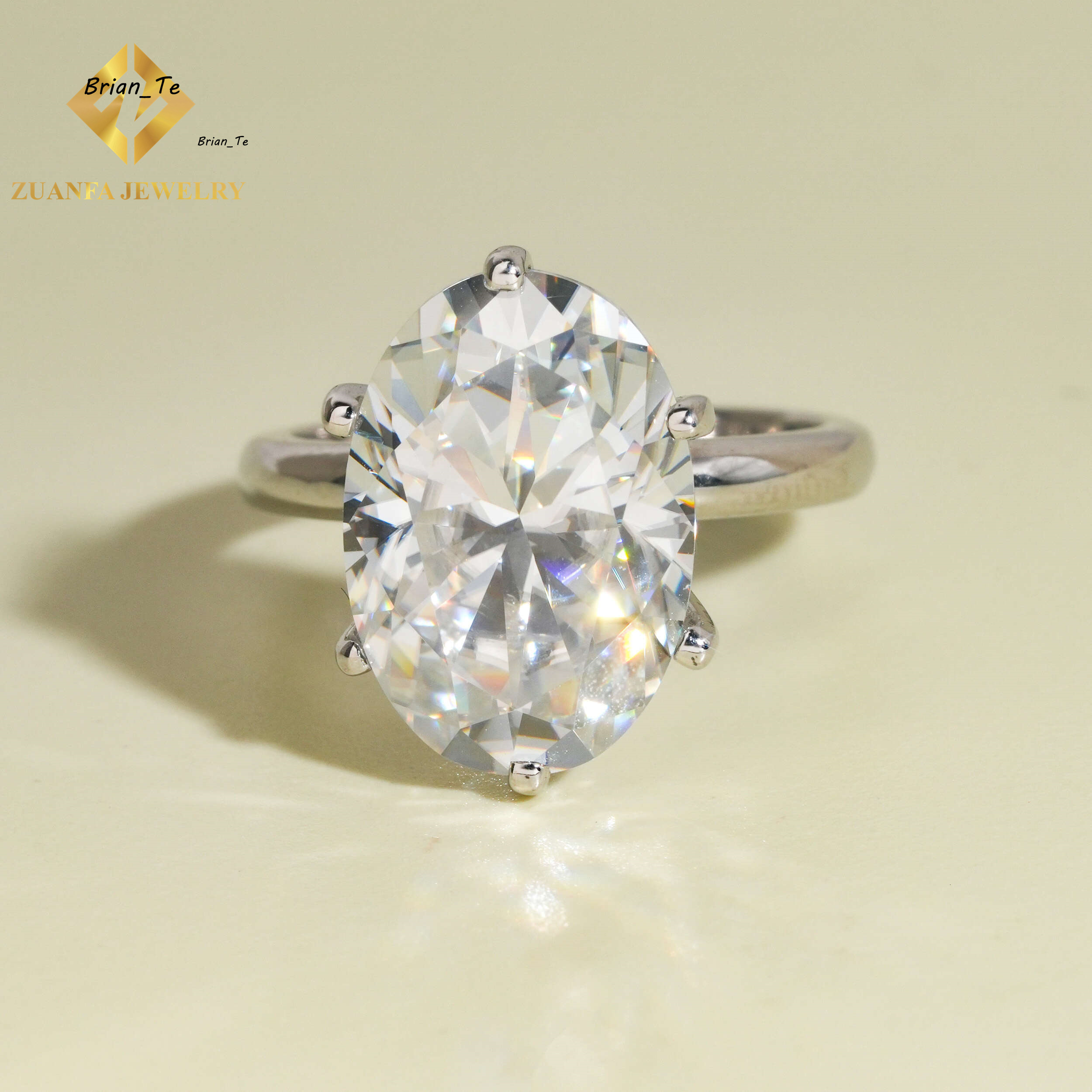 13ct Big Moissanite Jewelry 925 Sterling Silver VVS Moissanite Rings Jewelry Diamond Engagement Rings for Women