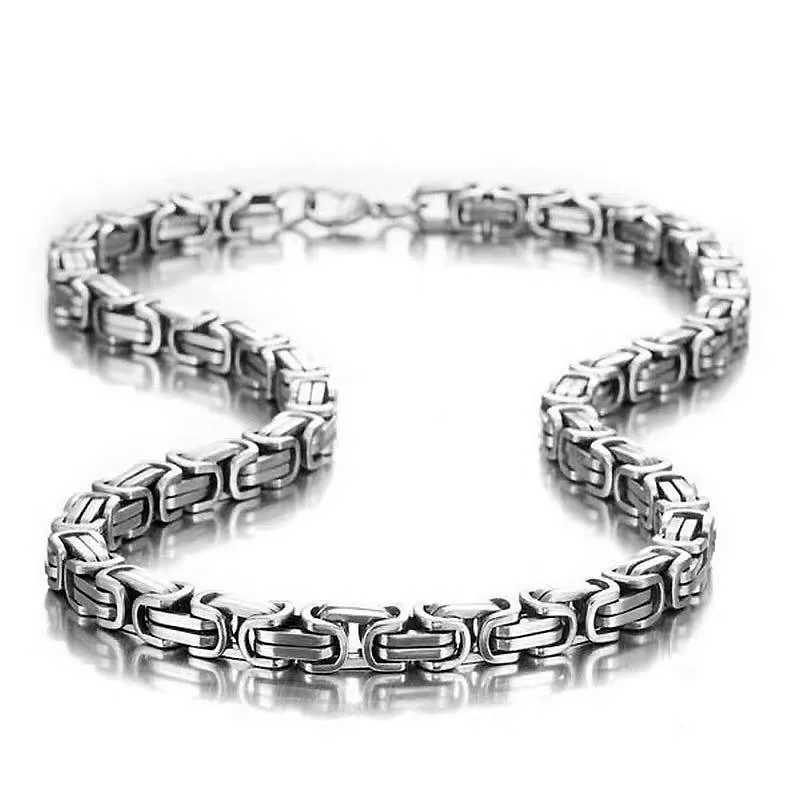 Width 5MM 316L Titanium Steel Empire Chain Necklace Fashion Stainless Steel Mens Necklace Hip Hop Rock Jewelry Length 60/70CM Y250329