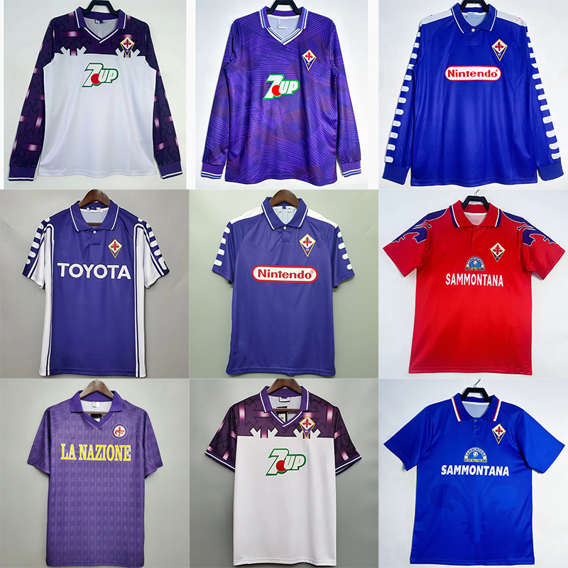 1997 1998 1999 2000 Retro BATISTUTA Fiorentina soccer jerseys 91 92 93 94 95 96 RUI COSTA Home Away retro Classic Vintage men Short long sleeve football shirts