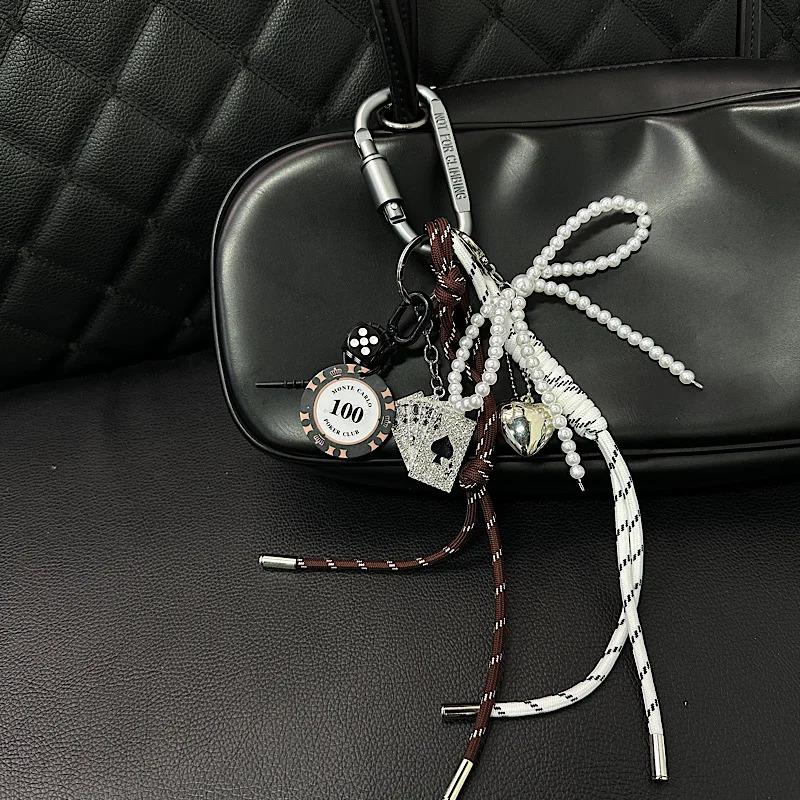 Small Scale Wealth Raising Chips Pearl Bags Pendants Hiking Buckles Hanging Ropes Keychains Couple Style Ornaments 250403250403