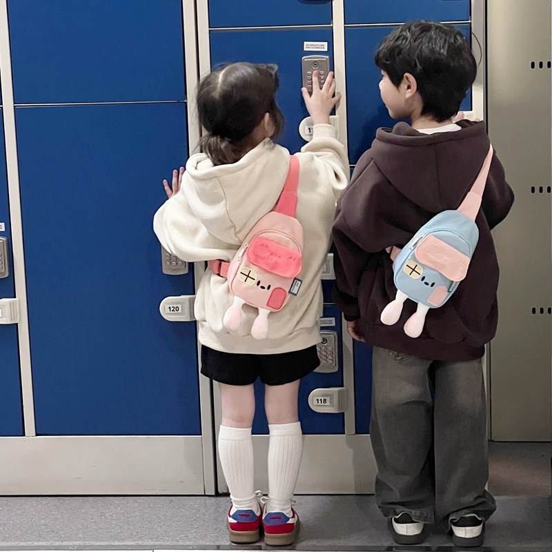 2025 Designer children's 3 backpack Cartoon cute little house kindergarten chest bag new baby satchel tide