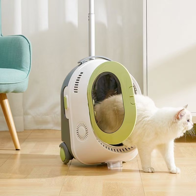Cat bag out cat backpack out cat cage out two shoulders pet cat trolley box Space capsule carry fresh air out bag