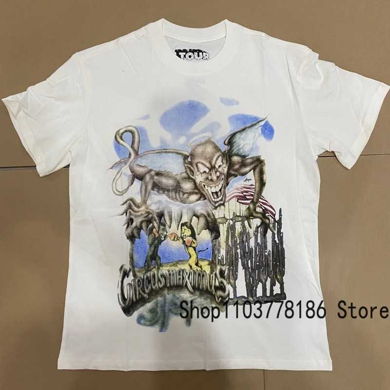 Hot Sale New UTOPIA T-shirt Loose Breathable Cotton Demon Letter Print Short Sleeve American High Street Top Tee X250329