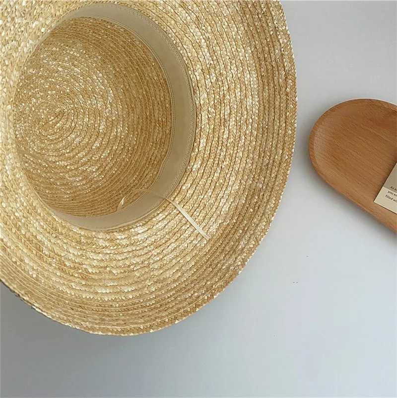 Handmade womens Cloche hat natural wide Brim summer hat ribbon bow ladies fine grass hat Kentucky Derby UV beach hat outdoorXJ250329