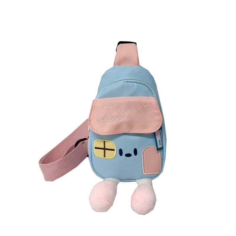 2025 Designer children's 3 backpack Cartoon cute little house kindergarten chest bag new baby satchel tide