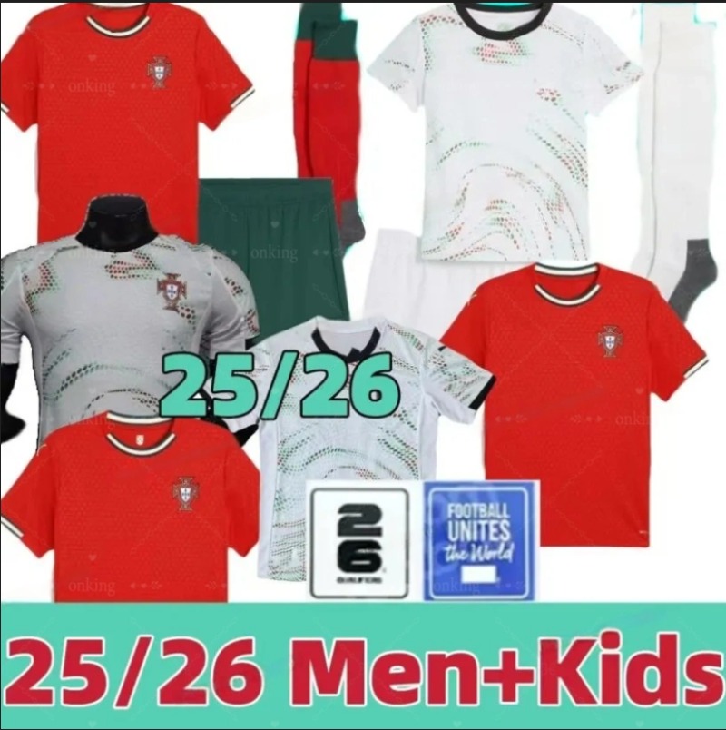 2026 Portugal soccer Jerseys Portuguesa football jersey RoNalDo Jerseys JOAO FELIX BERNARDO B. FERNANDES PEPE tracksuit 25 Portugal football shirt Team Men Kids kit