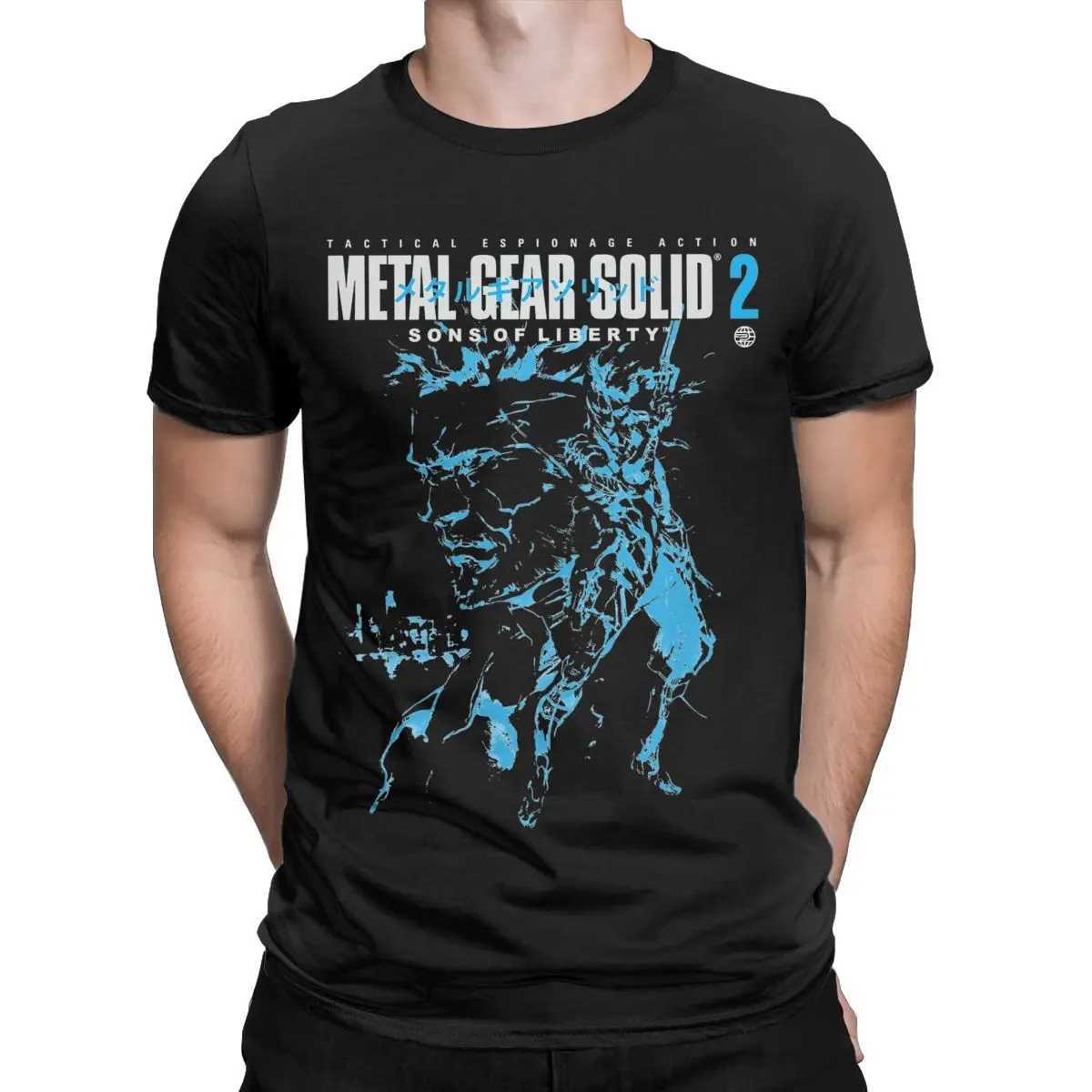 Hipster MGS2 Snake And Raiden Metal Gear Solid T-Shirt Men Crew Neck Pure Cotton T Shirts Short Slve Ts Unique Clothes X2506071