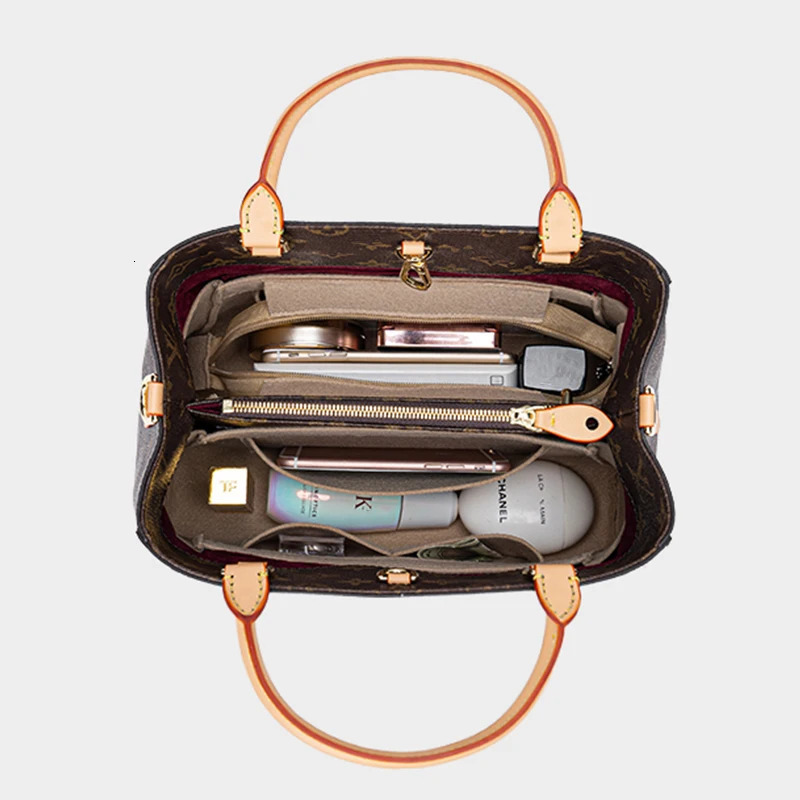 EverToner Fits for Montaigne BB MM Felt Cloth Insert Bag Organizer Makeup Handbag Organizer Travel Inner Mommy Cosmetic Bags 250328