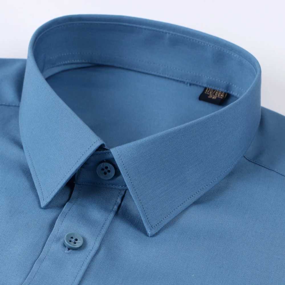 Mens long iron free fine stripe silk Fl dress without pocket wrinkles Fr regular suitable for work and leisure shirt X250329