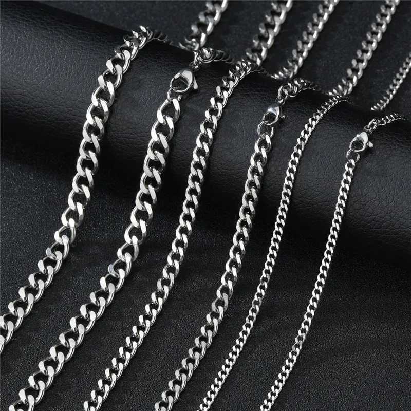 LETAPI Hip Hop Stainless Steel Curled Cuban Chain Necklace for Men and Women Basic Punk Mens Necklace Jewelry Gifts Y250329