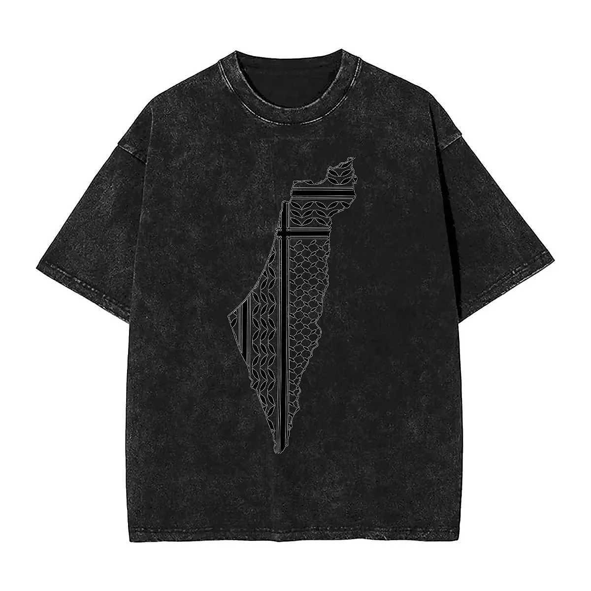 Palestines Symbol of Resistance T-Shirt Beach Palestinians Map T Shirts 2024 Cotton Tee Shirt For Male Short Sleeve Top Tees X250329