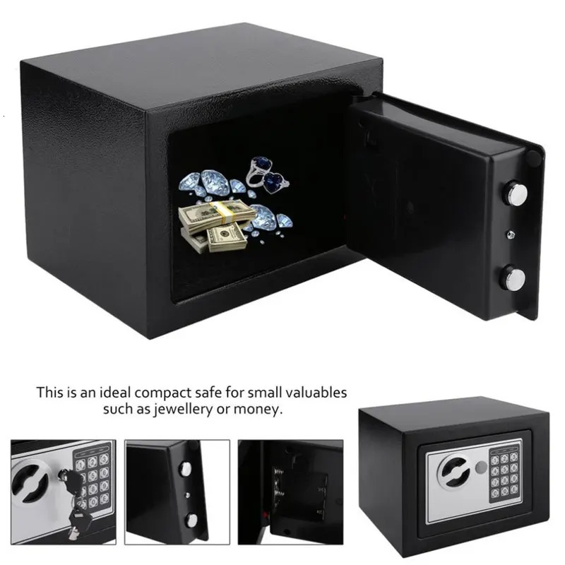 Digital Safe Box Small Household Mini Steel Safes Money Bank Safety Security Box Keep Cash Jewelry Or Document Securely With Key 250328