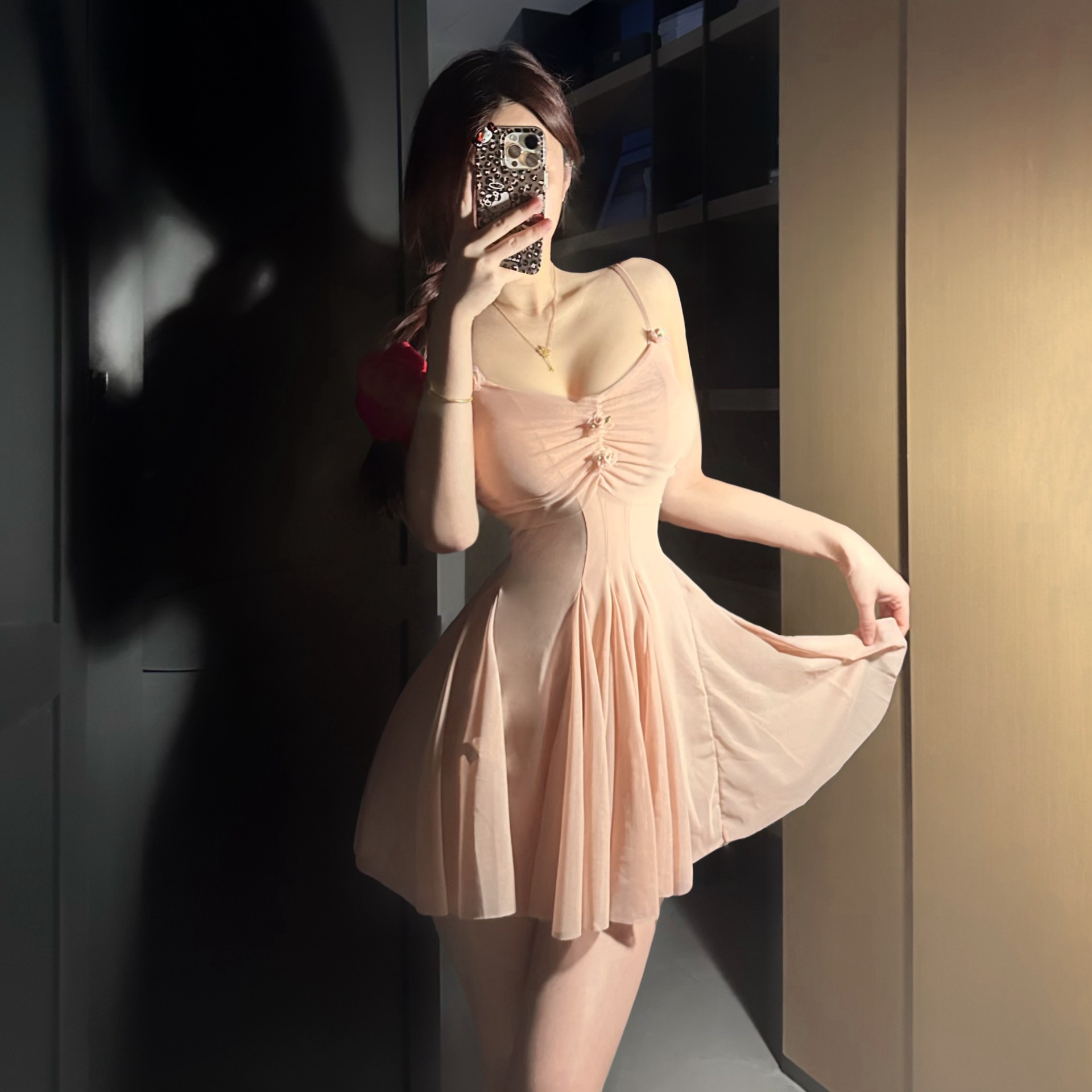 F8260 High quality sexy see-through mesh fun large size suspender nightdress flirting interest pure desire fun suit