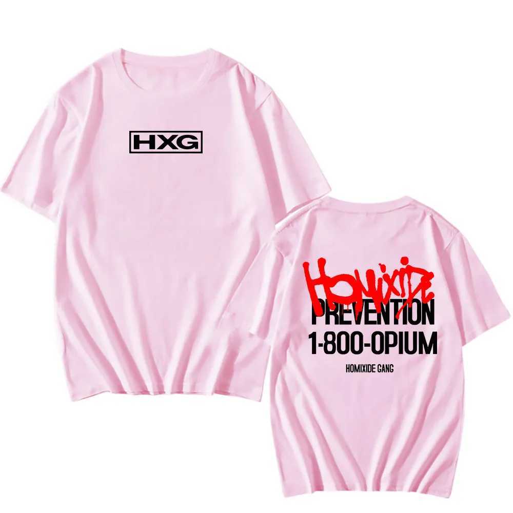 Rock Band HXG Homixide Gang Tshirts Camisetas Summer Cotton Short Sleeve T-shirt Men Women Clothing Graphic Tee Grunge Print Top X250329