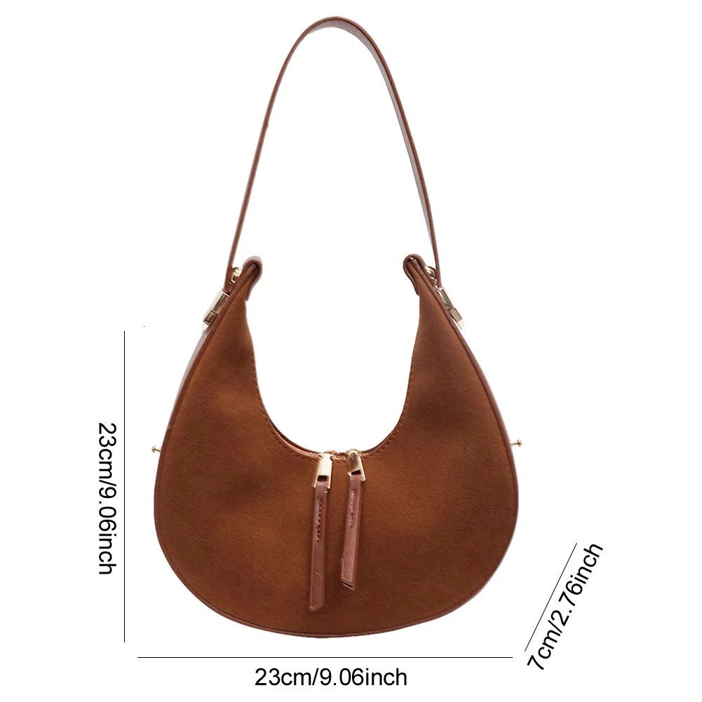 Suede Bag Women Faux Suede Shoulder Bag Small Purse for Women Clutch Hobo Tote Handbag With Double Zipper Closure Top Handle Bag 250328