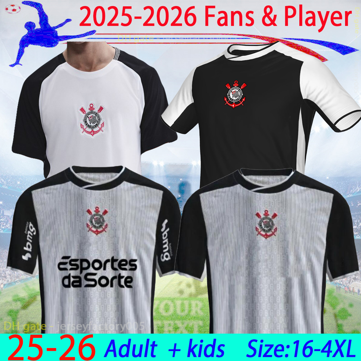 2025 2026 Corinthian Soccer Jerseys 25 26 camisetas de futbol YURI ALBERTO GUSTAVO GIULIANO GARRO CAETANO WESLEY CASSIO PAULINHO football shirt kids kit 16-4XL