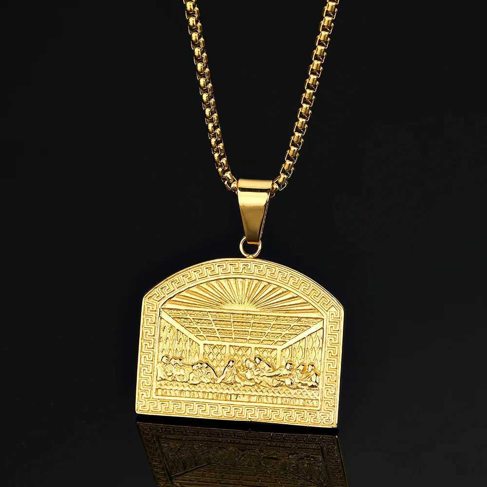 ULJ Last Supper Jesus Stainless Steel Pendant Hip Hop Jewelry Y250329