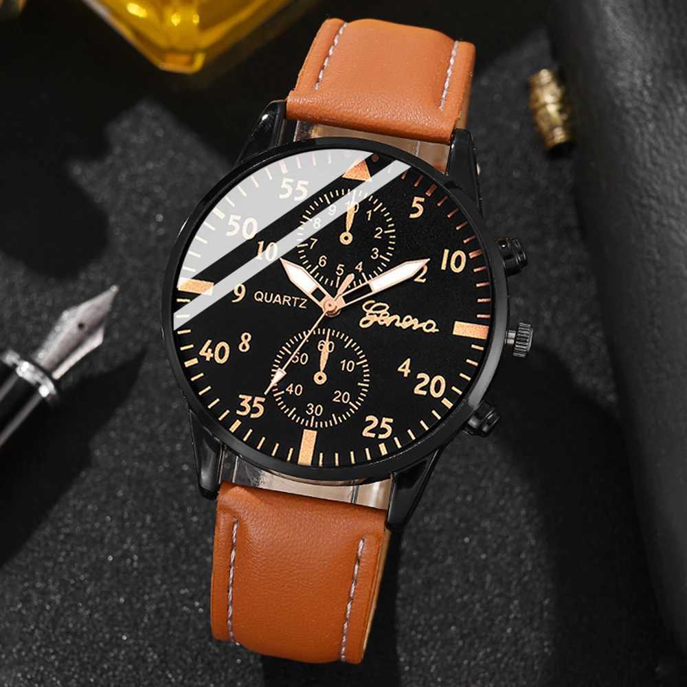 New Hip Hop Mens Fashion Luxury Mens Watch Sport Mens Watch Bracelet Set Relogio Masculino W250329