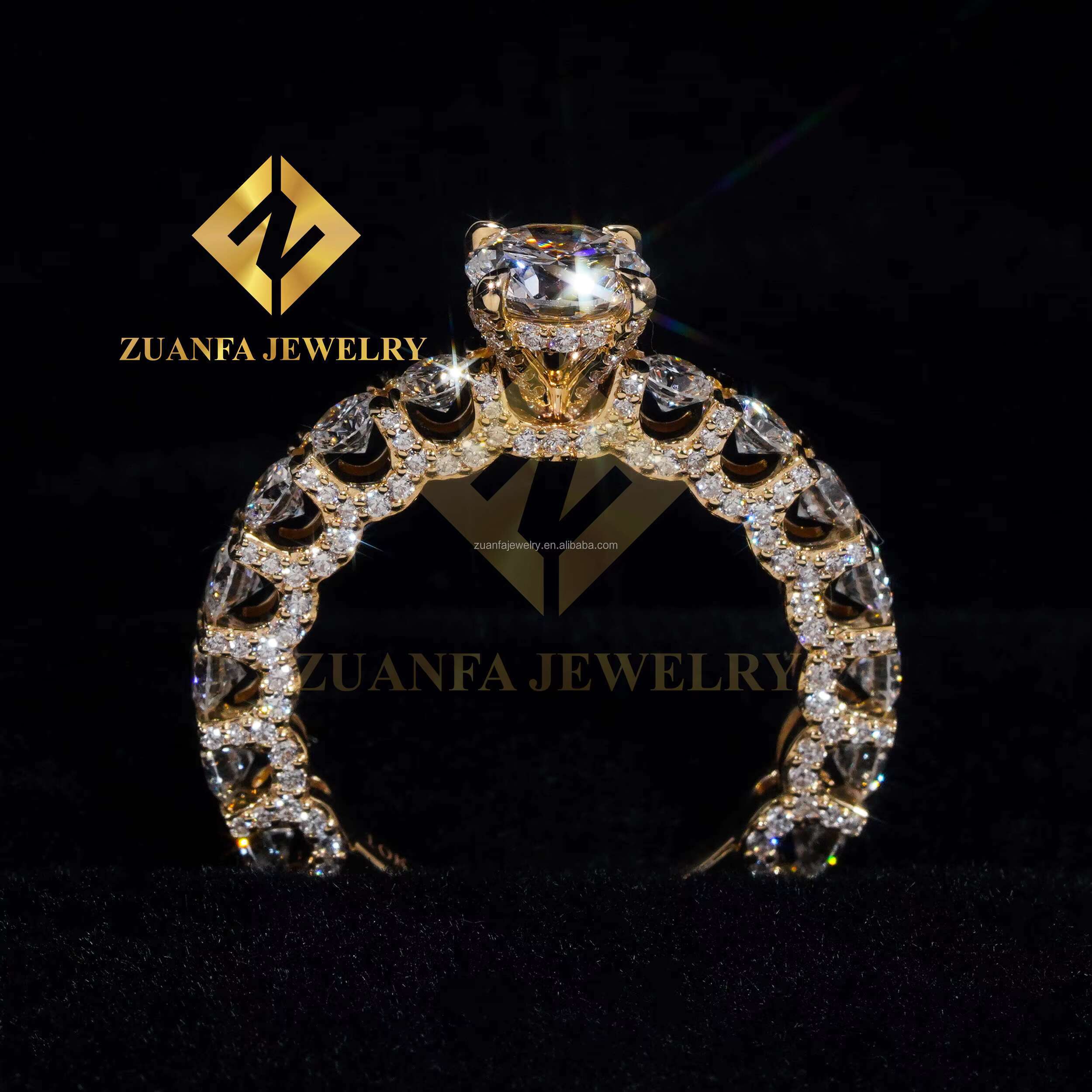 10k Real Gold Boutique Bridal Wedding Jewelry Flawless 8.5mm 3Ct Asscher Moissanite Diamond Engagement Wedding Solitaire Ring