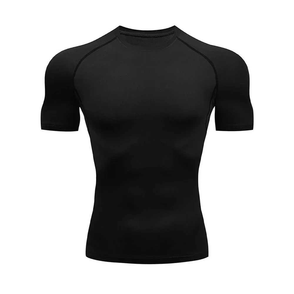 Mens Fitness Compression Shirt Summer O-neck Sports T-shirt Fitness Quick Dry Running T-shirt W250329