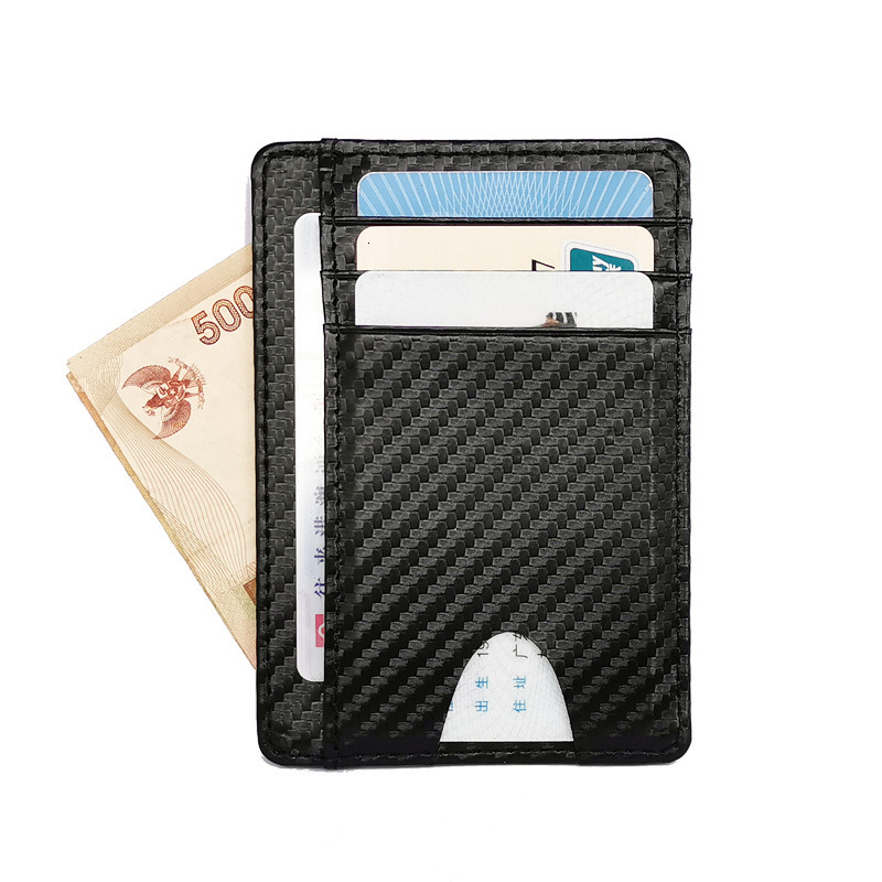PT050,Designer New Light Carbon Fiber RFID Thin Multifunctional Men's Multi Slot Short Change Bag Card Set