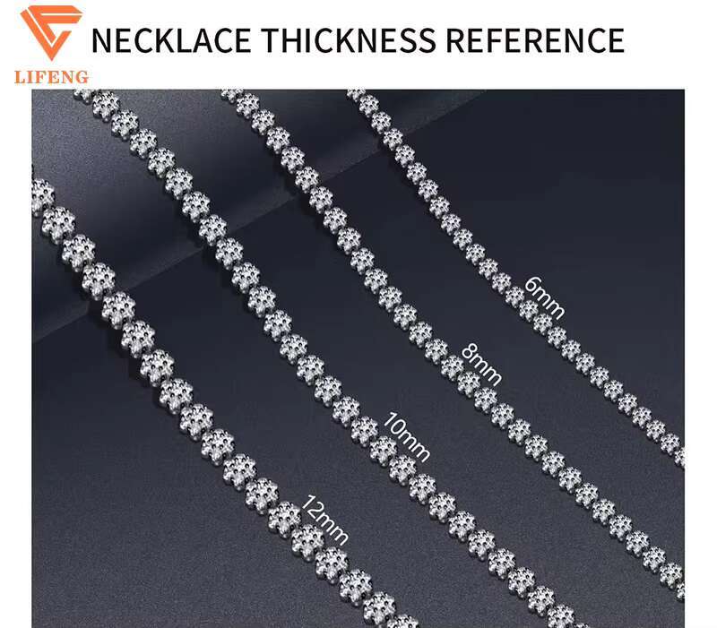 Wholesale 4mm 6mm 8mm 925 Sterling Silver Hip Hop Tennis Link Chain Iced VVS Moissanite Baguette Emerald Cut 18K Gold Weddings