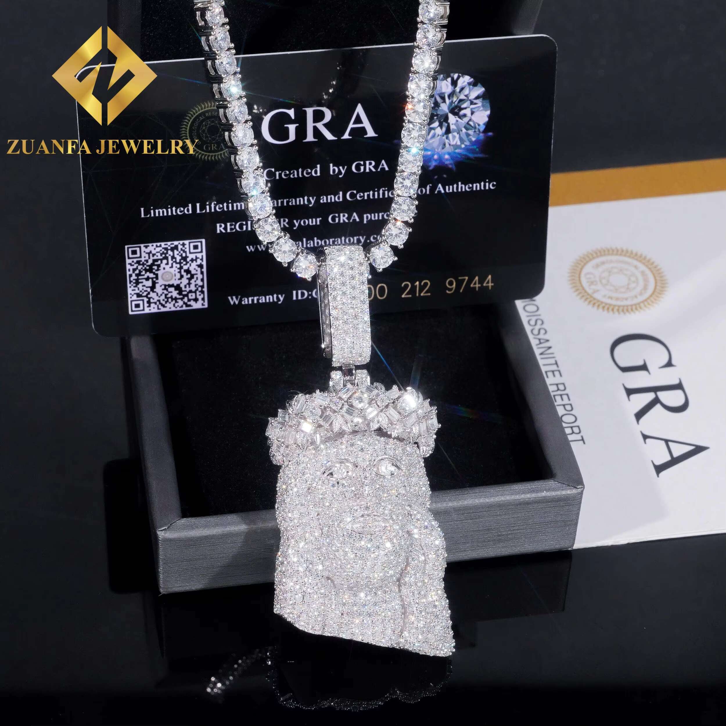 Hip Hop Jesus Jewelry 925 Silver VVS Moissanite Gold Plated Pendant Iced Out Fashion Pendant Fit Tennis Chain