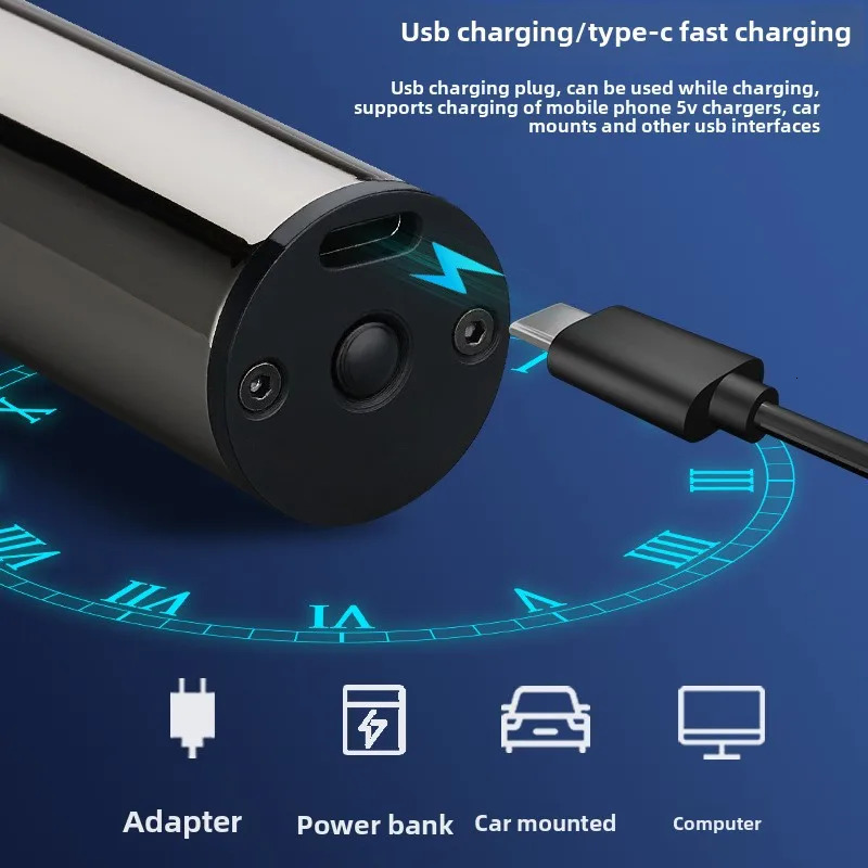 Mens Professional Hair Clipper USB Charging Electric with Guide Comb Retro 250326 C260312