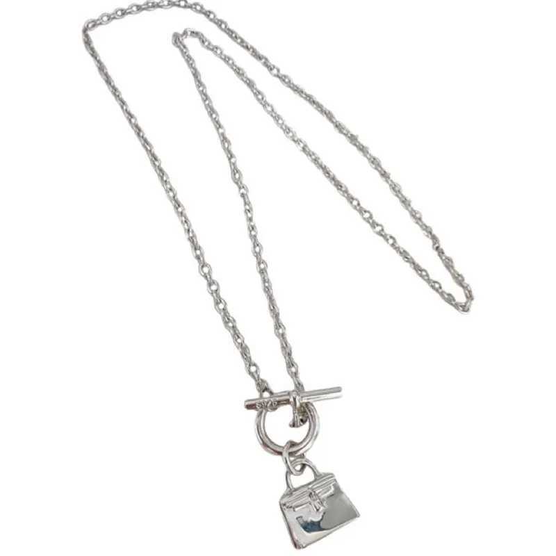 Sam Panda 925 sterling silver bag buckle necklace suitable for womens gifts irregular fashionable jewelry accessories direct shipping Y250329