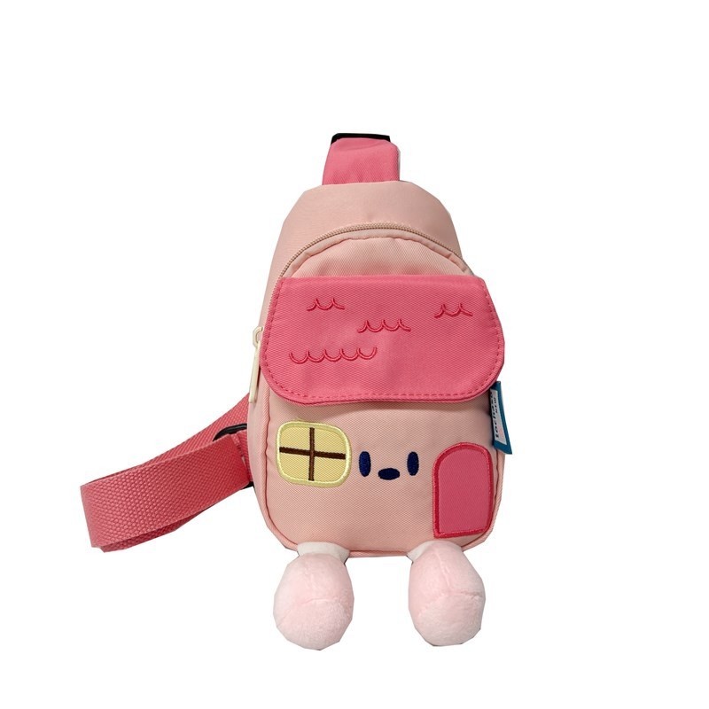 2025 Designer children's 3 backpack Cartoon cute little house kindergarten chest bag new baby satchel tide