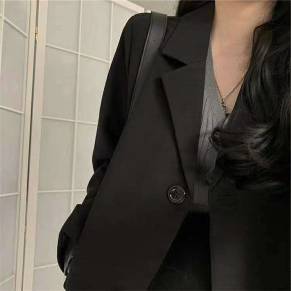 D3281Elegant Korean Version Student Suit Spring/Autumn French Style with a Touch of