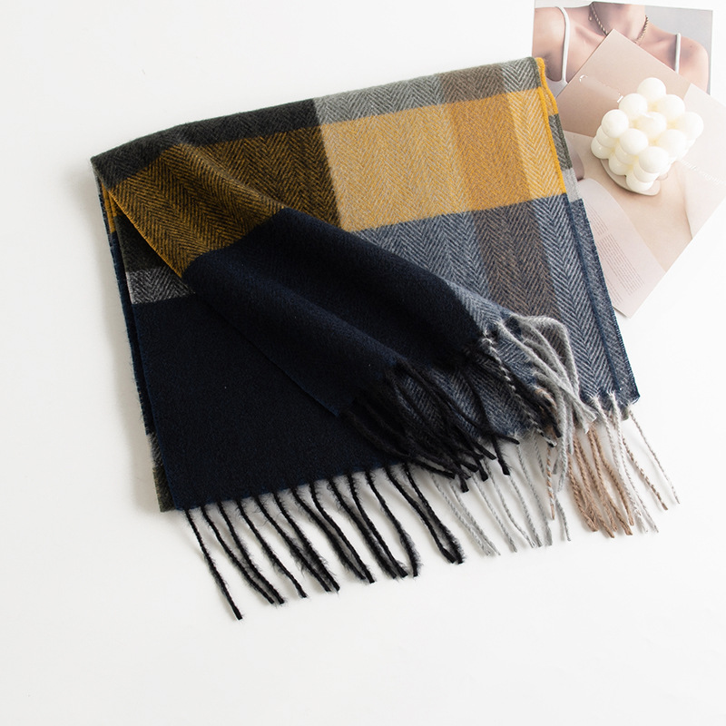 K256 Clearance imitation cashmere plaid scarf women autumn and winter atmosphere foreign trade fashion all-match cold protection warm neck shawl
