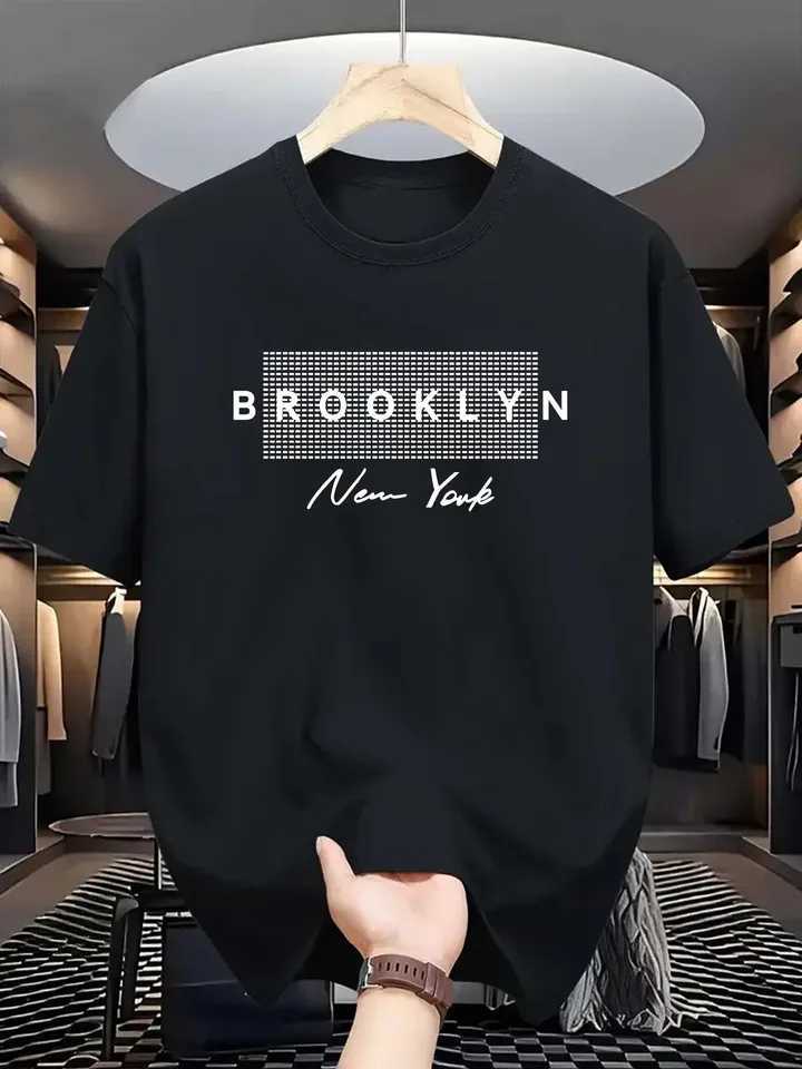 Brooklyn NY Mens T-shirt 100% Polyester Style T-shirt Crew Neck Slightly Stretchy Fabric Summer Casual Short Sleeve Top W250329