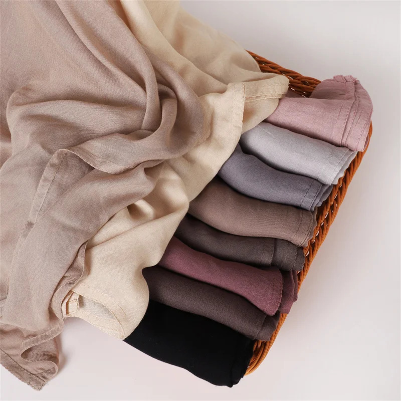 Ramadan Solid Color Big Size Cotton Rayon Hijab Scarf Women Muslim Headscarf Wraps Shawls Femme Musulman Headband Islamic Turban 250328
