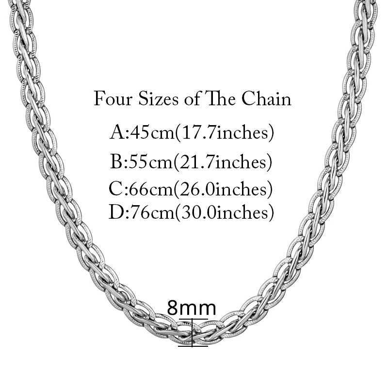 4/8MM Gold Silver Womens Necklace Foxtail Curved Braided Rope Chain Braided Chain 55cm Hip Hop Jewelry Y250329