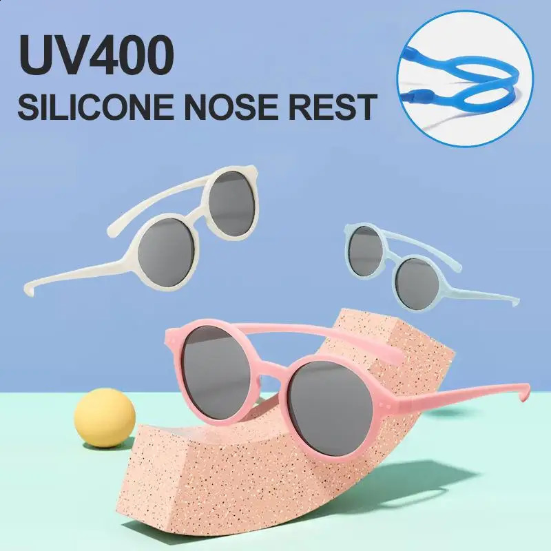 0-4-year-old Sunscreen Travel Kids Silicone Childrens Sunglasses Outdoor Polarized UV Resistant Baby Glasses Z260305