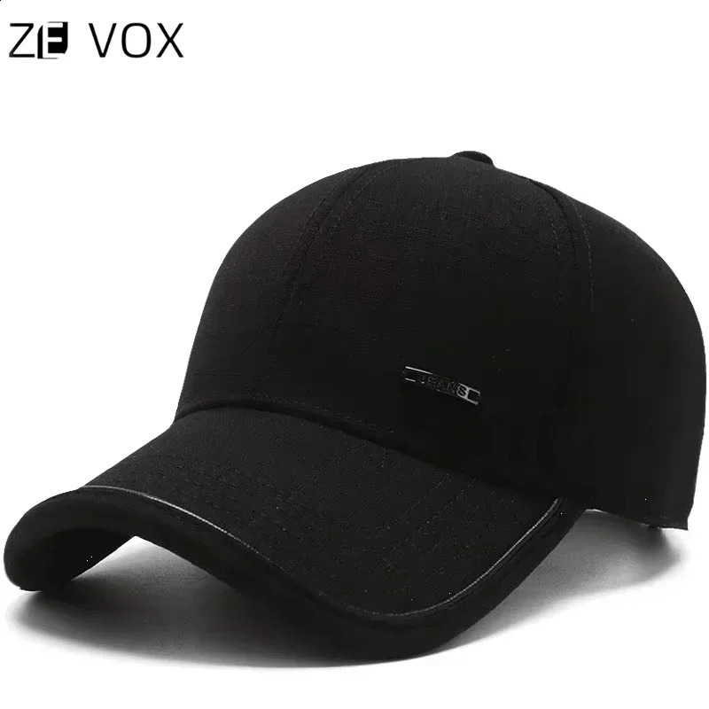 Mens Hat 2025 Spring and Summer Male Baseball Cap Casual Golf Trucker Dad Hat Outdoor Black Solid Color Windproof Adjustable Sn 250319